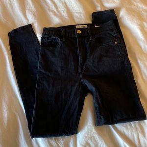 Frame Denim black Ali high rise cigarette jeans